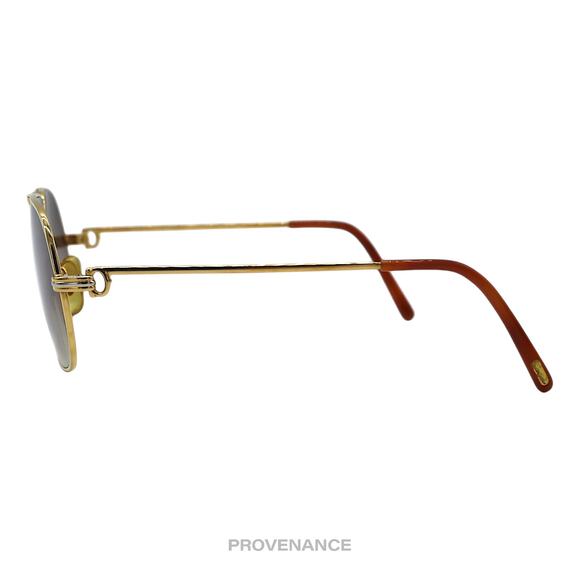 🔴 Cartier Tank Louis Vintage Sunglasses - Gold Brown 62 GM - Picture 7 of 12